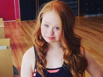 Imágenes de la modelo Madeline Stuart en la Semana de la moda de Nueva York.