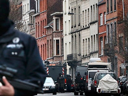 Imagen del operación policial en Bruselas