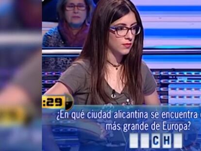 Valeria, en el progama '¡Ahora caigo!'.