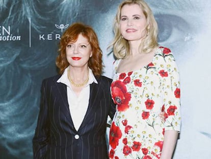 Susan Sarandon e Geena Davis no festival de Cannes