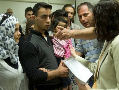 Refugiados procedentes de Grecia llegan a Madrid.