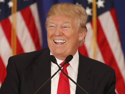 Donald Trump, en un acto de campaña para lograr la nominación republicana.