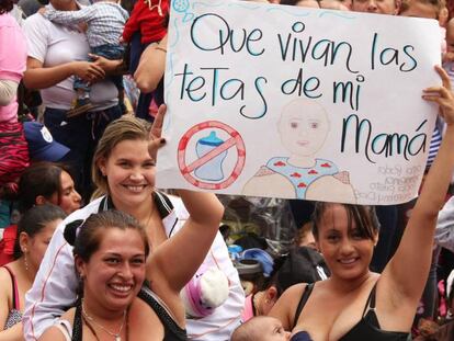 Las mamás colombianas organizan un “tetatón” por la lactancia