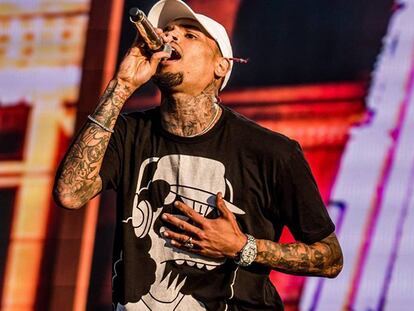 Chris Brown en un concierto en julio.