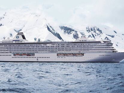 El Crystal Serenity, en otro crucero en el Antártico.