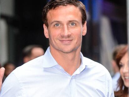 Ryan Lochte, a la salida de "Good Morning America", en Nueva York.