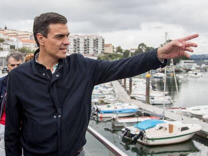 Pedro Sánchez, hoy en Pontedeume (A Coruña).