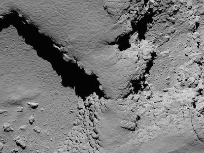 Uma das últimas fotos divulgadas pela Agência Espacial Europeia, tomada pela 'Rosetta'.