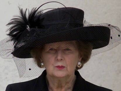 Margaret Thatcher, en el funeral de Denis Thatcher en 2003.