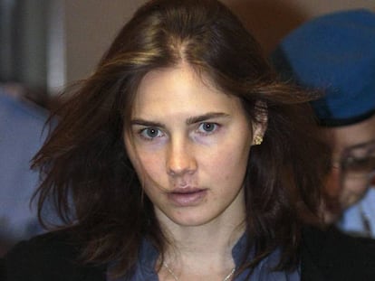 Amanda Knox comparece ao julgamento em setembro de 2011.