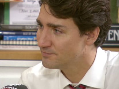 El primer ministro de Canadá, Justin Trudeau, durante el debate.