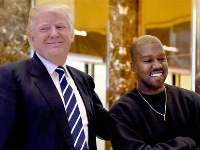 Kanye West y Donald Trump, en el vestíbulo de la Torre Trump.