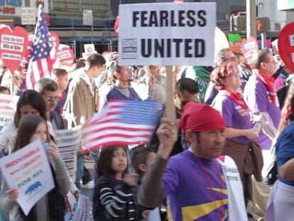 Los inmigrantes toman las calles de Los Ángeles contra Donald Trump