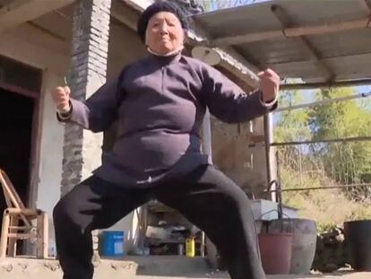 La anciana de 94 años, conocida como la abuela kung-fu.