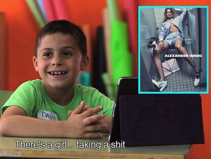 En el vídeo de Yolanda Domínguez los niños definen a las modelos como enfermas y a los hombres como exitosos universitarios o superhéroes.