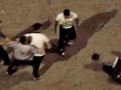 Imágenes de una pelea en el barrio de A Ponte.