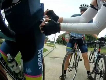 El momento en que un ciclista recibe un balazo en Nueva Orleans