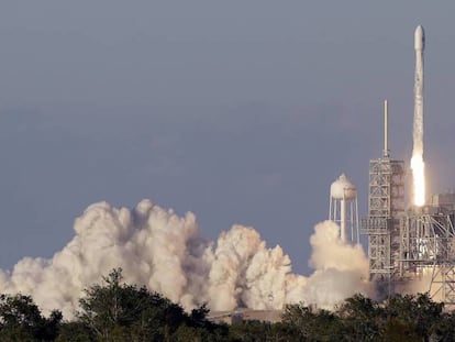 El lanzamiento del Falcon 9, de SpaceX, el pasado lunes, 15 de mayo, en Cabo Cañaveral (Florida).