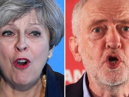 Los candidatos Theresa May y Jeremy Corbyn. En vídeo, el terrorismo cobra protagonismo en la recta final de la campaña.