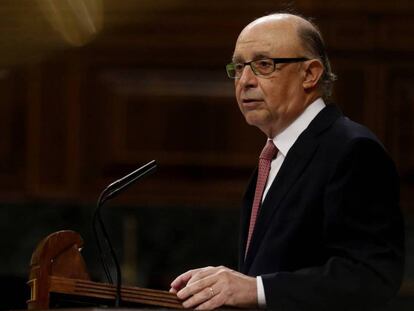 Cristóbal Montoro durante el debate de los Presupuestos.