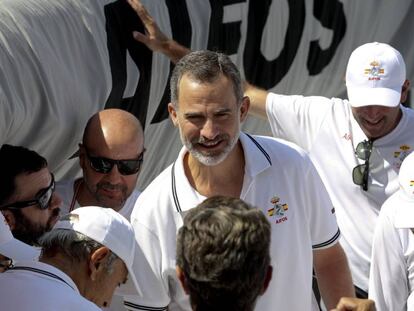 El rey Felipe esta mañana en el Real Club Náutico de Palma (RCNP).