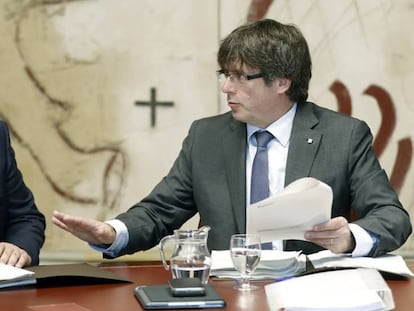 Oriol Junqueras, vicepresidente del Govern catalán, y Carles Puigdemont, presidente de la Generalitat.