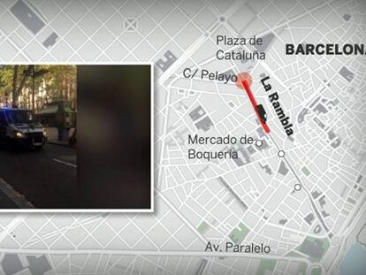Así ha sido el recorrido de la furgoneta del atentado de Barcelona