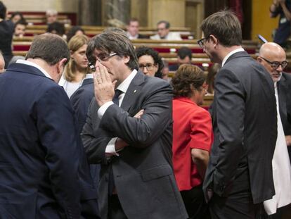 El Parlament de Cataluña, durante el pleno en el que se aprobó la ley del referéndum.