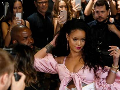 La cantante Rihanna, anoche en Madrid.
