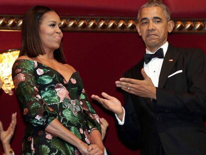 Michelle y Barack Obama, en uno de sus últimos eventos como primera dama y presidente de Estados Unidos. En el vídeo, el mensaje de Obama a su esposa.