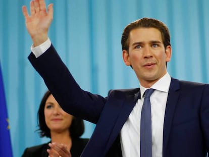 Sebastian Kurz celebra la victoria de su partido en las elecciones en Austria.