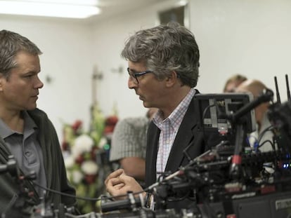 Matt Damon y el director Alexander Payne en el rodaje de 'Downsizing'.