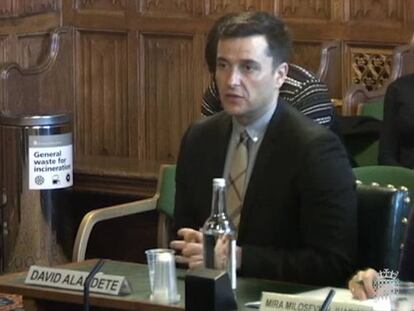 David Alandete durante su intervención en Westminster.