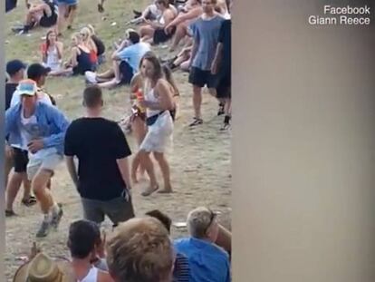 Vídeo em que se vê o abuso cometido por um homem em uma garota de topless na Nova Zelândia.