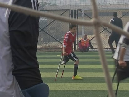 El equipo de discapacitados entrenando en Egipto.