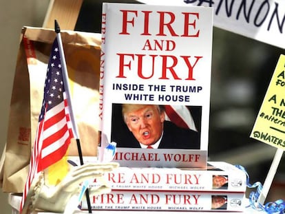 Ejemplares del libro 'Fire and Fury: Inside the Trump White House' de Michael Wolff en una libreria de Londres.