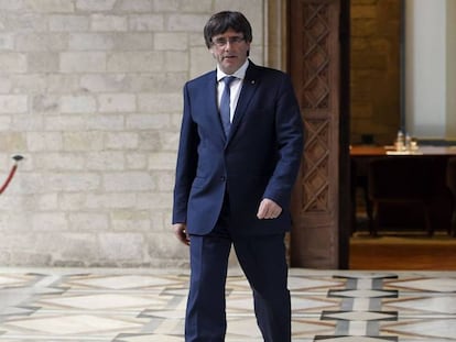 Carles Puigdemont en la sede de la Generalitat en octubre del pasado año. En vídeo, declaraciones de Paul Bekaert, abogado belga de Puigdemont.