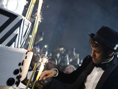 Neymar Jr. en su fiesta de cumpleaños.