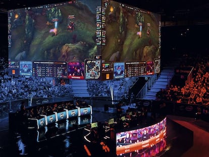 Semifinal de 'League of Legends' de la Superliga Orange que enfrentó a los clubes Giants y Movistar Riders, el pasado mes de diciembre en Madrid.