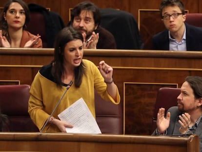 Irene Montero interviene en la sesión de control al Gobierno en el Congreso de los Diputados.