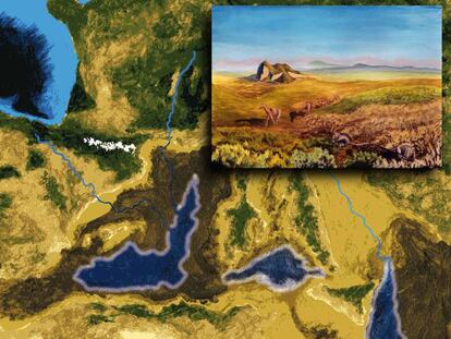 Topografía europea durante la crisis salina del Messiniense, hace 6 millones de años. En vídeo, entrevista a Ana Rosa Gómez, paleontóloga.