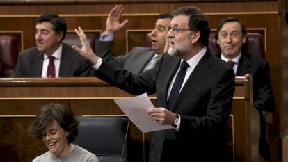 Mariano Rajoy durante la sesión de control al Gobierno en el Congreso.