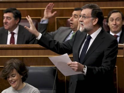Mariano Rajoy durante la sesión de control al Gobierno en el Congreso.