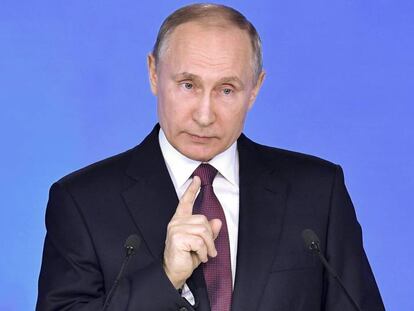 Vladímir Putin, durante su discurso ante la Duma.