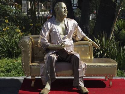 La escultura de Harvey Weinstein contra el acoso sexual.