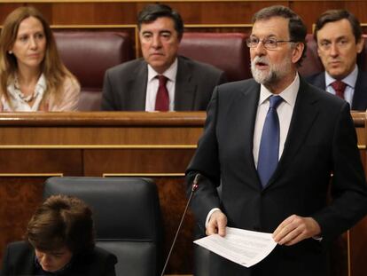 Mariano Rajoy durante su comparecencia en el Congreso de los Diputados.
