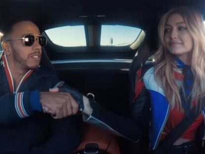 Vídeo | Esta es la cara que se le queda a Gigi Hadid cuando Hamilton se pone al volante