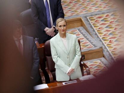 La presidenta de la Comunidad de Madrid, Cristina Cifuentes, en el pleno de la Asamblea de Madrid.