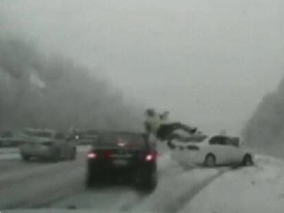 El momento del accidente.