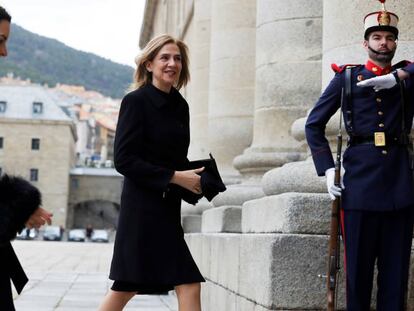 La infanta Cristina, a su llegada al Monasterio de San Lorenzo de El Escorial.